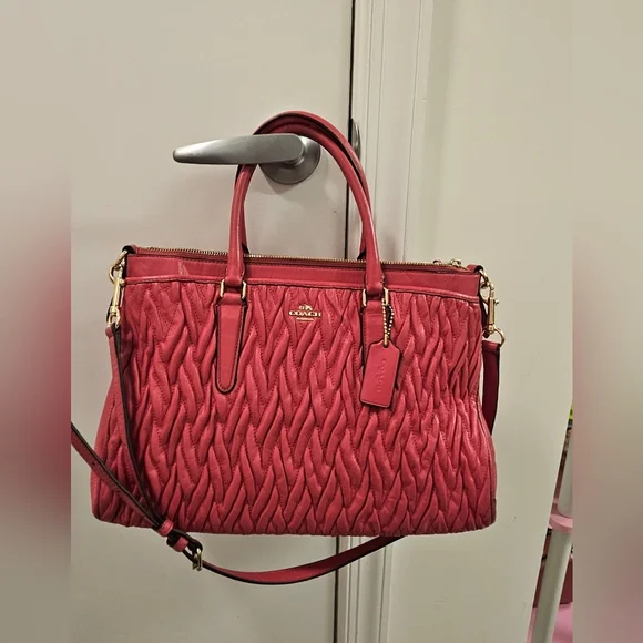 Coach Twisted Gathered Leather Morgan  Bag Satchel Bag - Picture 5 of 12